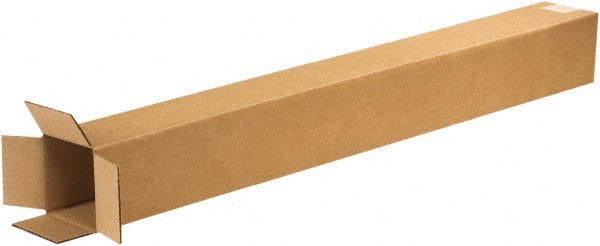 Made in USA - 5" Wide x 5" Long x 48" High Rectangle Corrugated Shipping Box - 1 Wall, Kraft (Color), 65 Lb Capacity - Exact Tooling