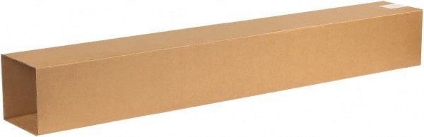 Made in USA - 6-3/4" Wide x 6-3/4" Long x 48" High Rectangle Telescoping Box - 2 Walls, Kraft (Color), 100 Lb Capacity - Exact Tooling