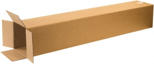 Made in USA - 8" Wide x 8" Long x 50" High Rectangle Corrugated Shipping Box - 1 Wall, Kraft (Color), 65 Lb Capacity - Exact Tooling