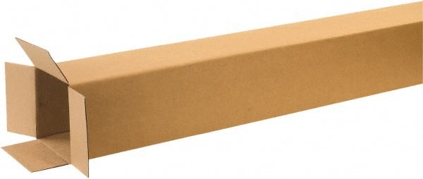 Made in USA - 8" Wide x 8" Long x 60" High Rectangle Corrugated Shipping Box - 1 Wall, Kraft (Color), 65 Lb Capacity - Exact Tooling