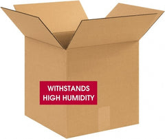 Made in USA - 12" Wide x 12" Long x 12" High Square Corrugated Shipping Box - 1 Wall, Kraft (Color), 120 Lb Capacity - Exact Tooling