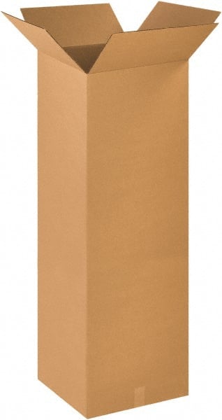 Made in USA - 18" Wide x 18" Long x 48" High Rectangle Corrugated Shipping Box - 1 Wall, Kraft (Color), 65 Lb Capacity - Exact Tooling