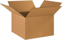 Made in USA - 18" Wide x 18" Long x 12" High Rectangle Heavy Duty Corrugated Box - 2 Walls, Kraft (Color), 100 Lb Capacity - Exact Tooling