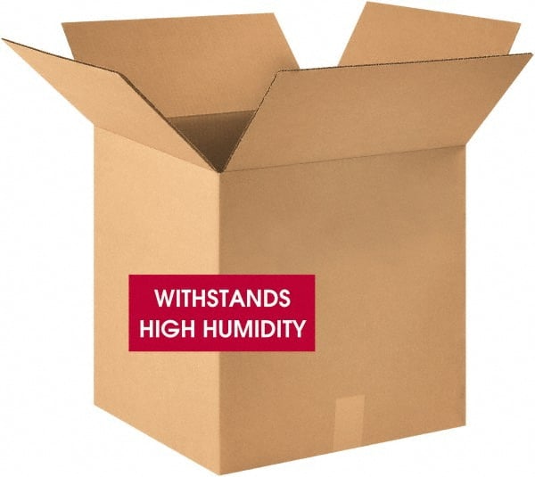Made in USA - 18" Wide x 18" Long x 18" High Square Corrugated Shipping Box - 1 Wall, Kraft (Color), 120 Lb Capacity - Exact Tooling