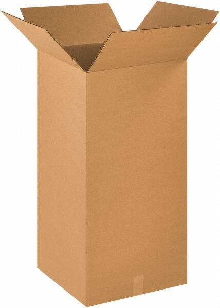 Made in USA - 18" Wide x 18" Long x 36" High Rectangle Corrugated Shipping Box - 1 Wall, Kraft (Color), 65 Lb Capacity - Exact Tooling