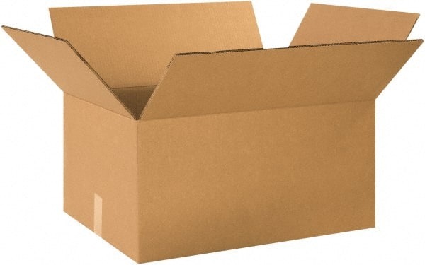 Made in USA - 14" Wide x 24" Long x 12" High Rectangle Heavy Duty Corrugated Box - 2 Walls, Kraft (Color), 100 Lb Capacity - Exact Tooling