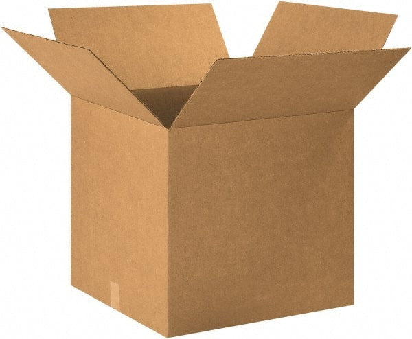 Made in USA - 20" Wide x 20" Long x 18" High Rectangle Corrugated Shipping Box - 1 Wall, Kraft (Color), 65 Lb Capacity - Exact Tooling