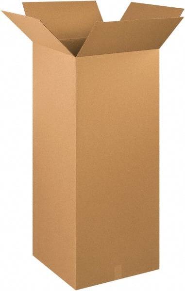 Made in USA - 20" Wide x 20" Long x 48" High Rectangle Corrugated Shipping Box - 1 Wall, Kraft (Color), 65 Lb Capacity - Exact Tooling