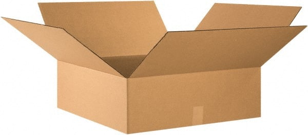 Made in USA - 24" Wide x 24" Long x 8" High Rectangle Corrugated Shipping Box - 1 Wall, Kraft (Color), 65 Lb Capacity - Exact Tooling