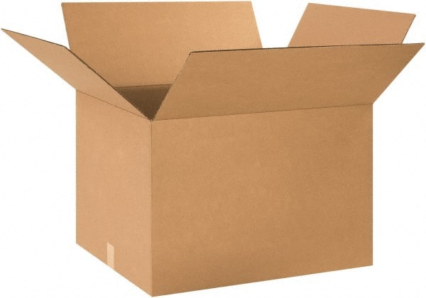 Made in USA - 24" Wide x 28" Long x 20" High Rectangle Corrugated Shipping Box - 1 Wall, Kraft (Color), 65 Lb Capacity - Exact Tooling