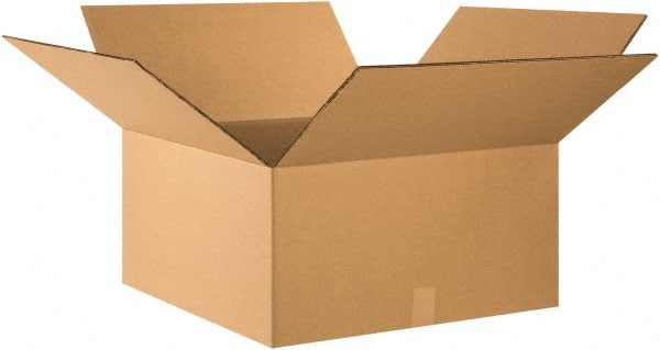Made in USA - 24" Wide x 24" Long x 12" High Rectangle Heavy Duty Corrugated Box - 2 Walls, Kraft (Color), 100 Lb Capacity - Exact Tooling