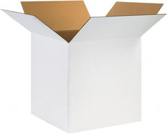 Made in USA - 24" Wide x 24" Long x 24" High Square Corrugated Shipping Box - 1 Wall, White, 65 Lb Capacity - Exact Tooling