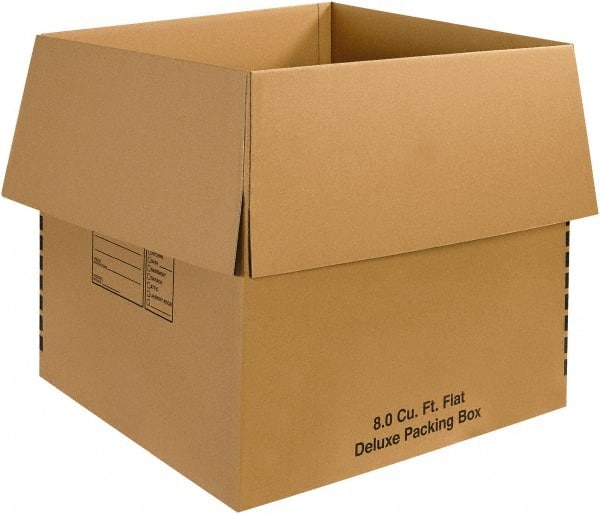 Made in USA - 24" Wide x 24" Long x 24" High Square Moving Boxes - 1 Wall, Kraft (Color), 65 Lb Capacity - Exact Tooling
