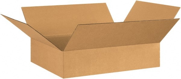 Made in USA - 20" Wide x 26" Long x 6" High Rectangle Corrugated Shipping Box - 1 Wall, Kraft (Color), 65 Lb Capacity - Exact Tooling