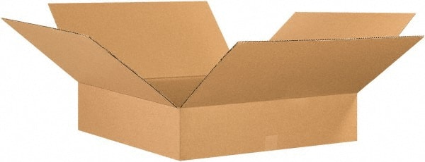 Made in USA - 26" Wide x 26" Long x 8" High Rectangle Corrugated Shipping Box - 1 Wall, Kraft (Color), 65 Lb Capacity - Exact Tooling