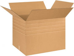 Made in USA - 20" Wide x 26" Long x 20" High Rectangle Multi-Depth Box - 1 Wall, Kraft (Color), 95 Lb Capacity - Exact Tooling