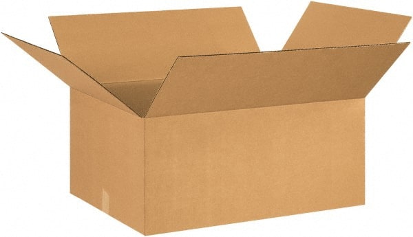 Made in USA - 22" Wide x 26" Long x 12" High Rectangle Corrugated Shipping Box - 1 Wall, Kraft (Color), 65 Lb Capacity - Exact Tooling
