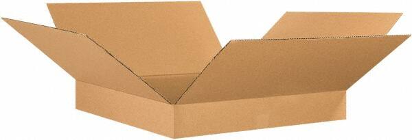 Made in USA - 26" Wide x 26" Long x 4" High Rectangle Corrugated Shipping Box - 1 Wall, Kraft (Color), 65 Lb Capacity - Exact Tooling