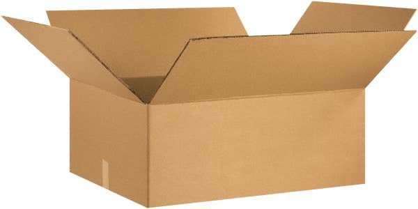 Made in USA - 24" Wide x 30" Long x 12" High Rectangle Heavy Duty Corrugated Box - 2 Walls, Kraft (Color), 100 Lb Capacity - Exact Tooling