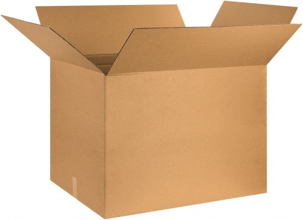 Made in USA - 26" Wide x 30" Long x 24" High Rectangle Corrugated Shipping Box - 1 Wall, Kraft (Color), 65 Lb Capacity - Exact Tooling