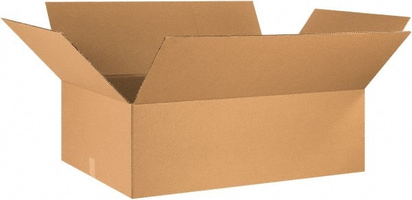 Made in USA - 24" Wide x 36" Long x 12" High Rectangle Corrugated Shipping Box - 1 Wall, Kraft (Color), 65 Lb Capacity - Exact Tooling