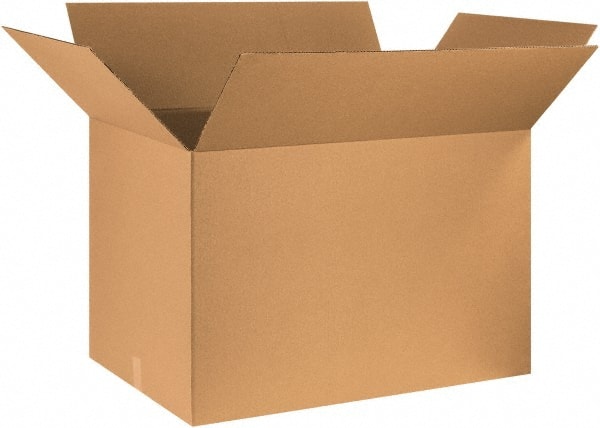 Made in USA - 24" Wide x 36" Long x 24" High Rectangle Corrugated Shipping Box - 1 Wall, Kraft (Color), 65 Lb Capacity - Exact Tooling