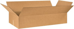 Made in USA - 24" Wide x 48" Long x 8" High Rectangle Corrugated Shipping Box - 1 Wall, Kraft (Color), 65 Lb Capacity - Exact Tooling