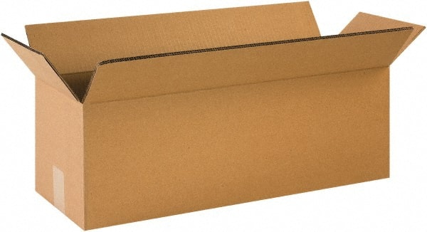 Made in USA - 16" Wide x 48" Long x 16" High Rectangle Heavy Duty Corrugated Box - 2 Walls, Kraft (Color), 100 Lb Capacity - Exact Tooling