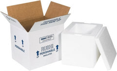 Made in USA - 6" Wide x 8" Long x 7" High Rectangle Insulated Box - 1 Wall, White - Exact Tooling