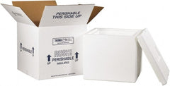 Made in USA - 12" Wide x 12" Long x 11-1/2" High Rectangle Insulated Box - 1 Wall, White - Exact Tooling