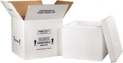 Made in USA - 16-3/4" Wide x 16-3/4" Long x 15" High Rectangle Insulated Box - 1 Wall, White - Exact Tooling