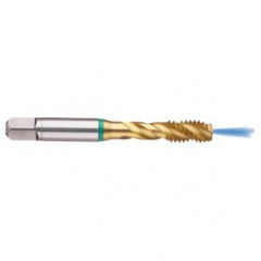 3/4-16 2B 4-Flute Cobalt Green Ring Semi-Bottoming 40 degree Spiral Flute Tap-TiN - Exact Tooling