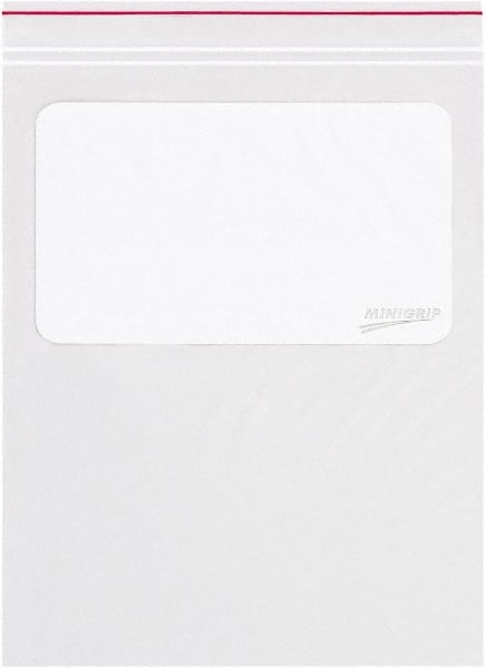 Minigrip - 5 x 8", 2 mil Minigrip White Block Reclosable Polybags - Clear - Exact Tooling