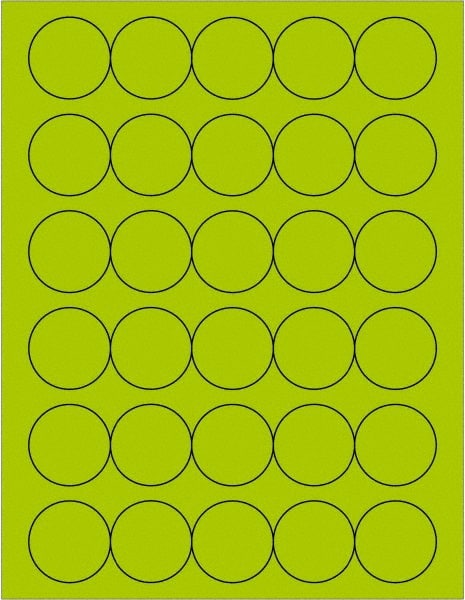 Tape Logic - 1-1/2" Long, Fluorescent Green Paper Laser Label - For Laser Printers - Exact Tooling