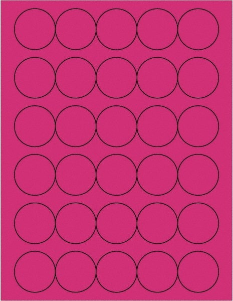 Tape Logic - 1-1/2" Long, Fluorescent Pink Paper Laser Label - For Laser Printers - Exact Tooling