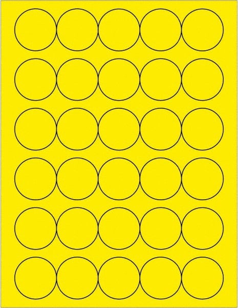Tape Logic - 1-1/2" Long, Fluorescent Yellow Paper Laser Label - For Laser Printers - Exact Tooling