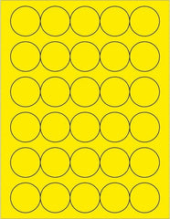 Tape Logic - 1-1/2" Long, Fluorescent Yellow Paper Laser Label - For Laser Printers - Exact Tooling