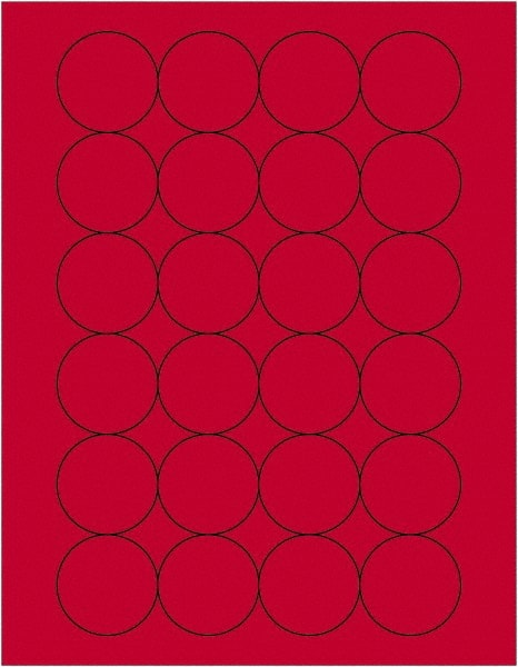 Tape Logic - 1.6" Wide x 1-21/32" Long, Fluorescent Red Paper Laser Label - For Laser Printers - Exact Tooling