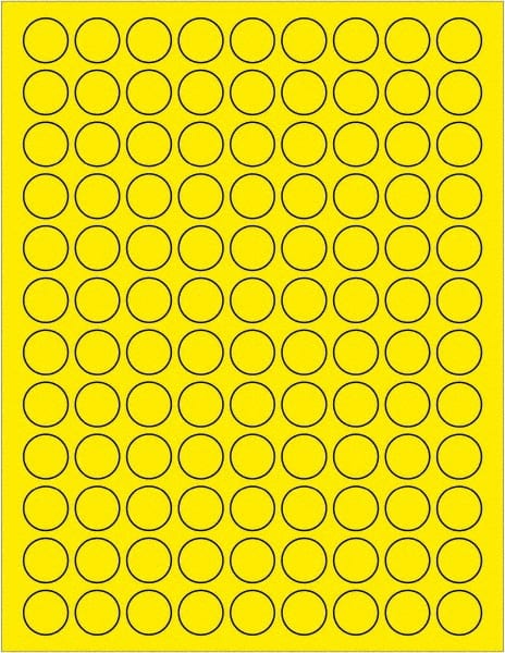 Tape Logic - 3/4" Long, Fluorescent Yellow Paper Laser Label - For Laser Printers - Exact Tooling