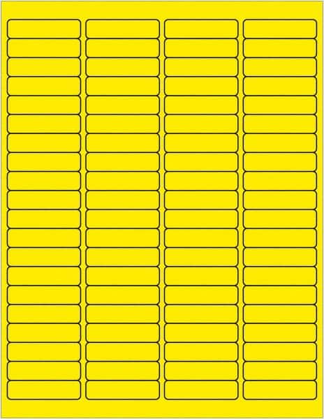 Tape Logic - 1/2" Long, Fluorescent Yellow Paper Laser Label - For Laser Printers - Exact Tooling