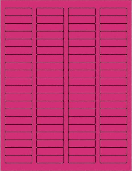 Tape Logic - 1-3/4" Long, Fluorescent Pink Paper Laser Label - For Laser Printers - Exact Tooling