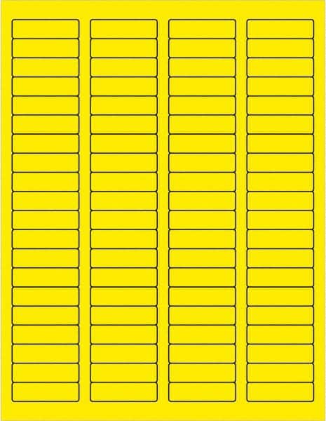 Tape Logic - 1-3/4" Long, Fluorescent Yellow Paper Laser Label - For Laser Printers - Exact Tooling