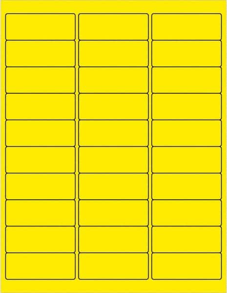 Tape Logic - 2-5/8" Long, Fluorescent Yellow Paper Laser Label - For Laser Printers - Exact Tooling