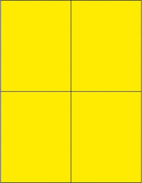 Tape Logic - 5-1/2" Long, Fluorescent Yellow Paper Laser Label - For Laser Printers - Exact Tooling