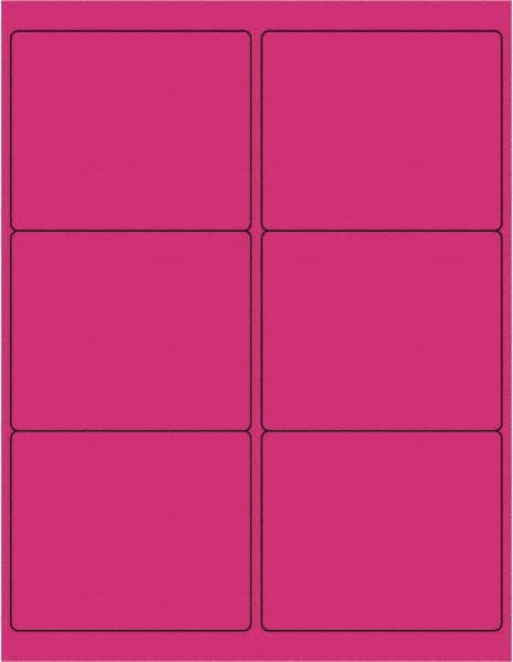 Tape Logic - 4" Long, Fluorescent Pink Paper Laser Label - For Laser Printers - Exact Tooling