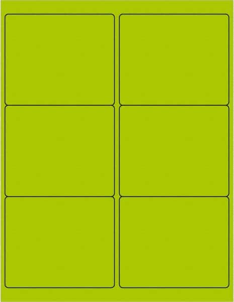 Tape Logic - 4" Long, Fluorescent Green Paper Laser Label - For Laser Printers - Exact Tooling