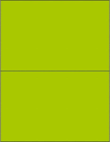 Tape Logic - 8-1/2" Long, Fluorescent Green Paper Laser Label - For Laser Printers - Exact Tooling