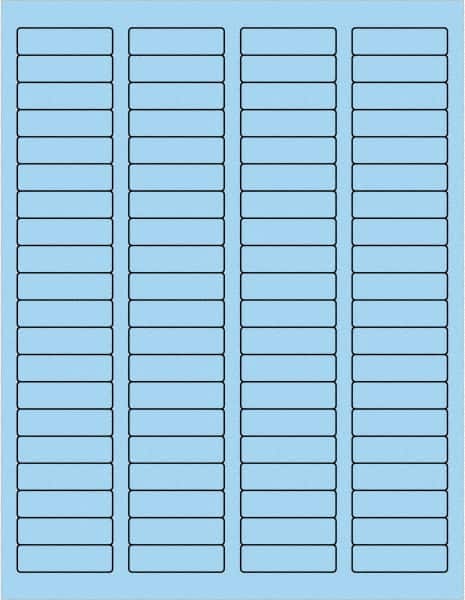 Made in USA - 1-3/4" Long, Pastel Blue Paper Laser Label - For Laser Printers - Exact Tooling