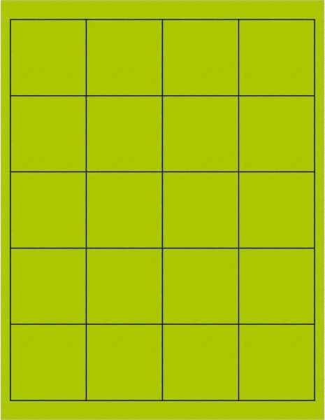 Tape Logic - 2" Long, Fluorescent Green Paper Laser Label - For Laser Printers - Exact Tooling