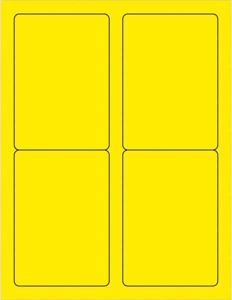 Tape Logic - 5" Long, Fluorescent Yellow Paper Laser Label - For Laser Printers - Exact Tooling